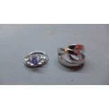 Two ladies silver rings,