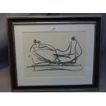 Henry Moore, an abstract print.