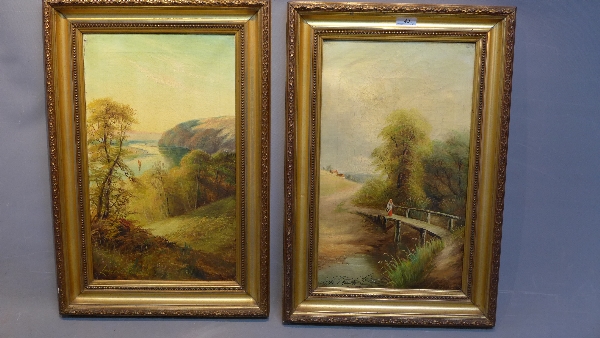 Henry Carpent Roberts, a pair of 19th century oil on canvas of river scenes,