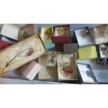 A collection of 19th & 20th Century costume jewellery in boxes.