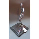 An Art Deco dancing figure on marble base,