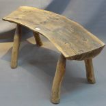 A 20th Century oak curved bench.