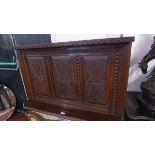 A 19th Century carved oak wall hanging shelf