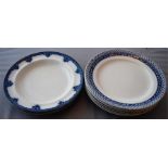 Six patterned plates and Three Burleighware plate
