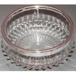 Silver plate crystal glass bowl