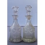 Two early Victorian glass decanters