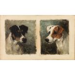 PORTRAIT OF TERRIERS ‘JACK’ & ‘BOB’ by John Emms (British, 1843–1912)