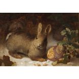 A RABBIT IN A TURNIP FIELD by Eloise Harriet Stannard (British, 1828–1915)