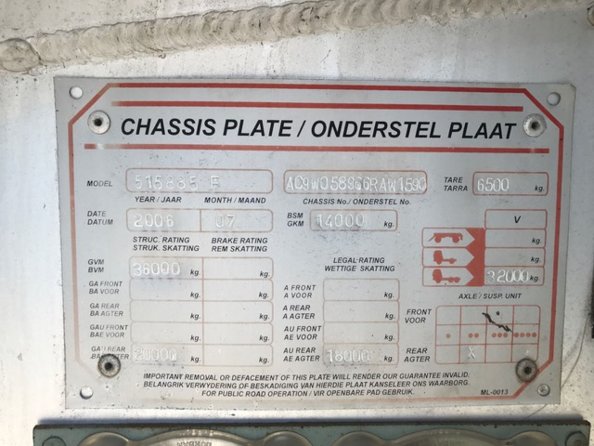 2006 ROUTE MANAGEMENT INTERLINK ALUMINIUM TANKER TRAILER (LOC: DARNALL, KZN) - (ND709496/ND712856) - Image 6 of 17