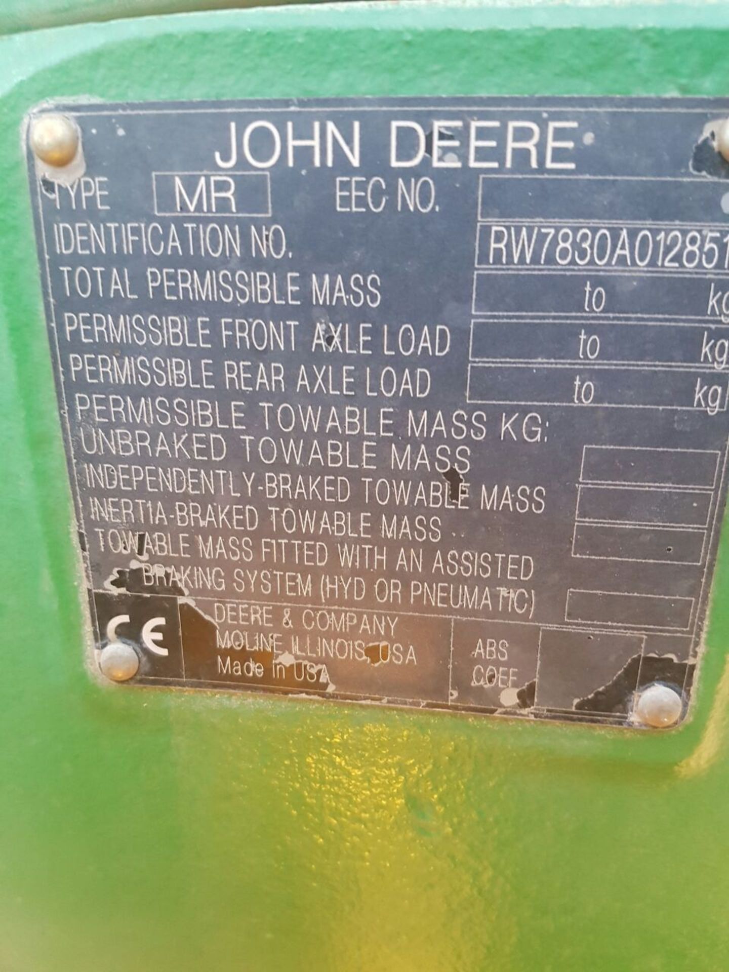 2009 JOHN DEERE 7830 4X4 TRACTOR - (BWN287L) - Image 9 of 10