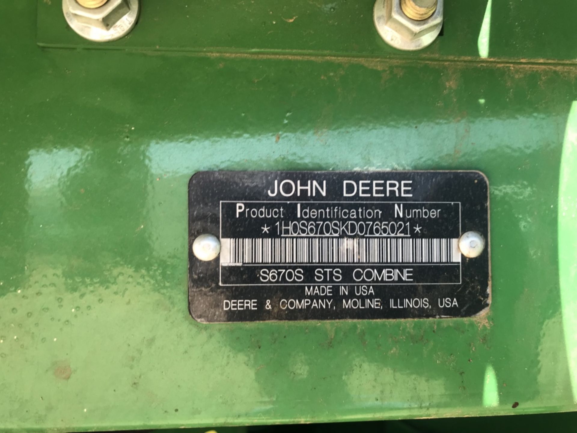 2014 JOHN DEERE S670 STS COMBINE HARVESTER (NO HEAD) - (1H056705KD0765021) - Image 4 of 4