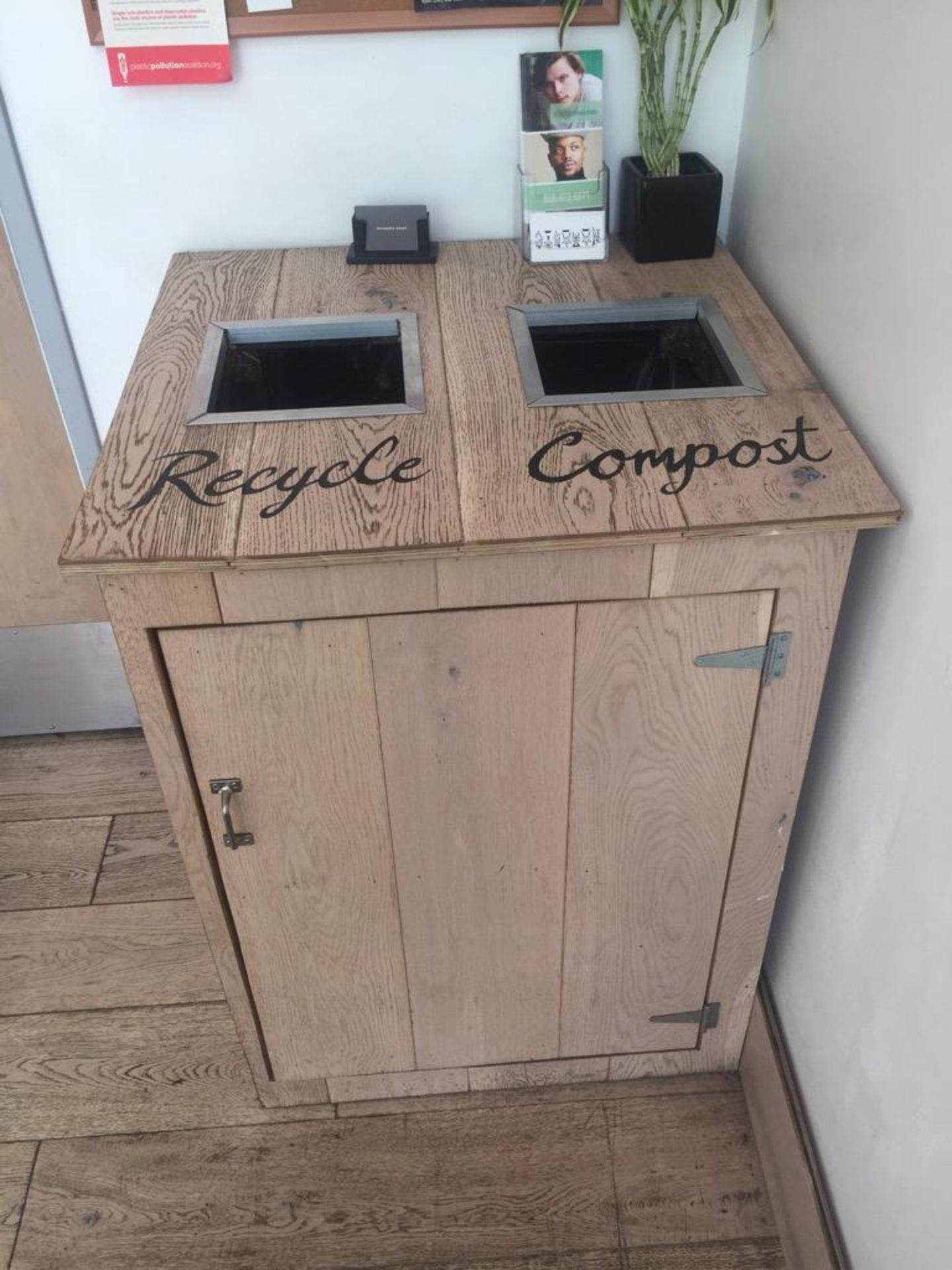 WOODEN TRASH CAN COVER