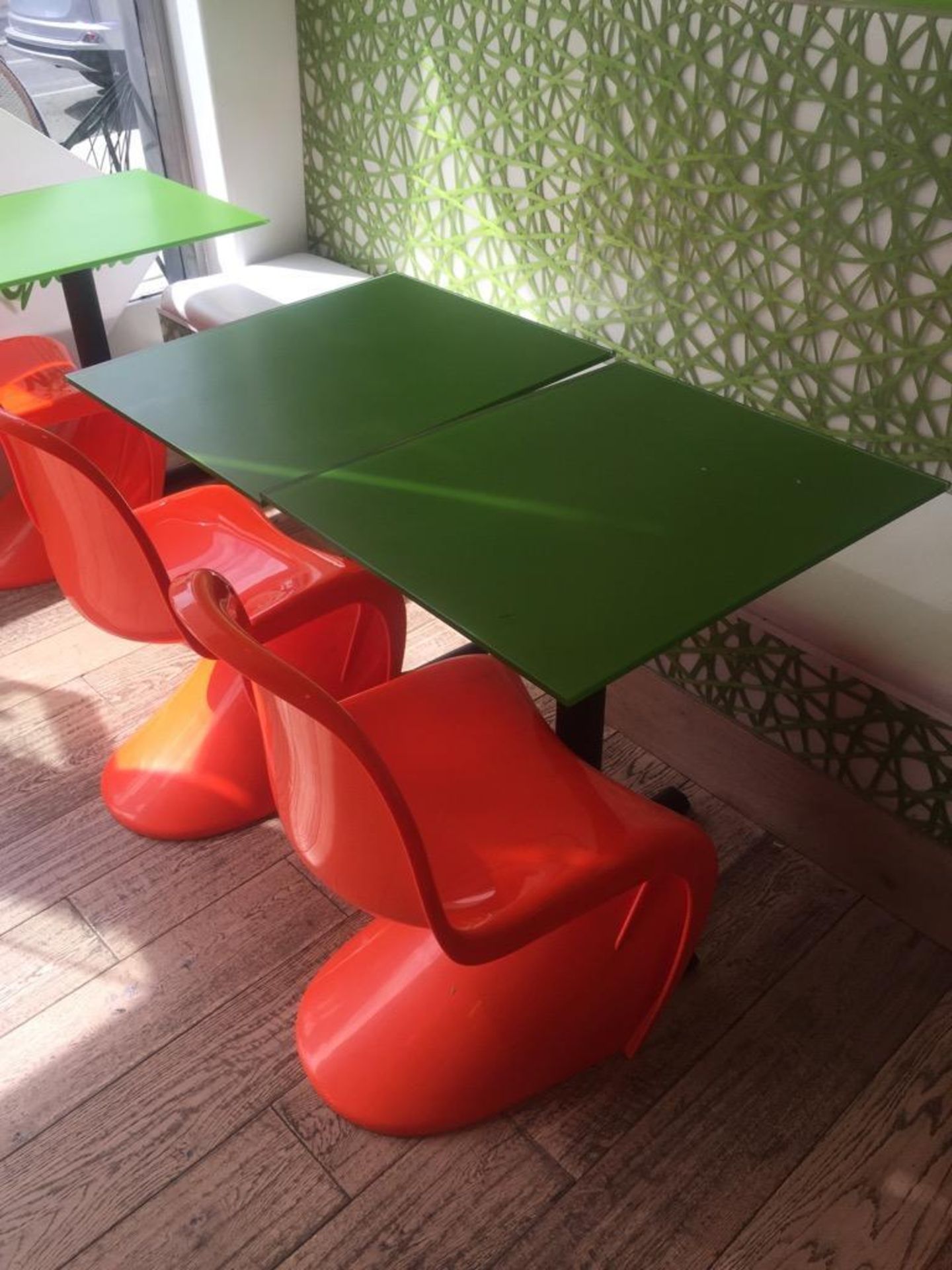 RESTAURANT SEATS (7) AND TABLES (6)