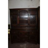 AN OLD CHARM OAK WALL UNIT