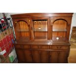 A MAHOGANY GLAZED LOW DRESSER