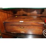 AN EDWARDIAN MAHOGANY SEWING BOX