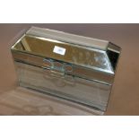 A MODERN MIRRORED JEWELLERY BOX