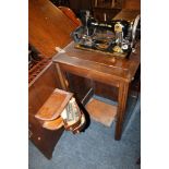 A CASED JONES SEWING MACHINE