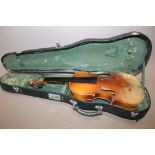 A CASED VIOLIN A/F