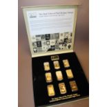 A CASED COLLECTION OF 'THE HOST CITIES OF THE OLYMPIC GAMES' GOLD PLATED INGOTS