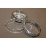 THREE HALLMARKED SILVER BANGLES