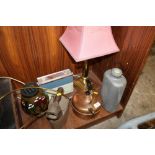 A COPPER KETTLE, VINTAGE IRON, BUSH RADIO ETC (6)