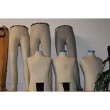 THREE VINTAGE FABRIC COVERED TAILORS MANNEQUINS