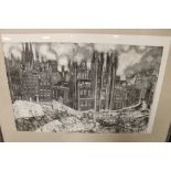 SHEILA MACFARLANE (1943). 'Edinburgh City the Mound, etching, signed lower right in pencil, framed