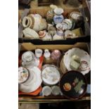 TWO TRAYS OF ORIENTAL CERAMICS & TREEN TO INC EGGSHELL STYLE TEAWARE, VASES ETC