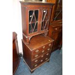 A 19TH CENTURY MAHOGANY INLAID MINIATURE BOOKCASE