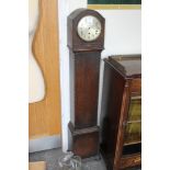 A EARLY 20TH CENTURY OAK GRAND DAUGHTER CLOCK A/F