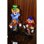 TWO MURANO GLASS CLOWNS