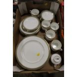 A TRAY OF PARAGON KENSINGTON GILDED TEA & DINNER WARE