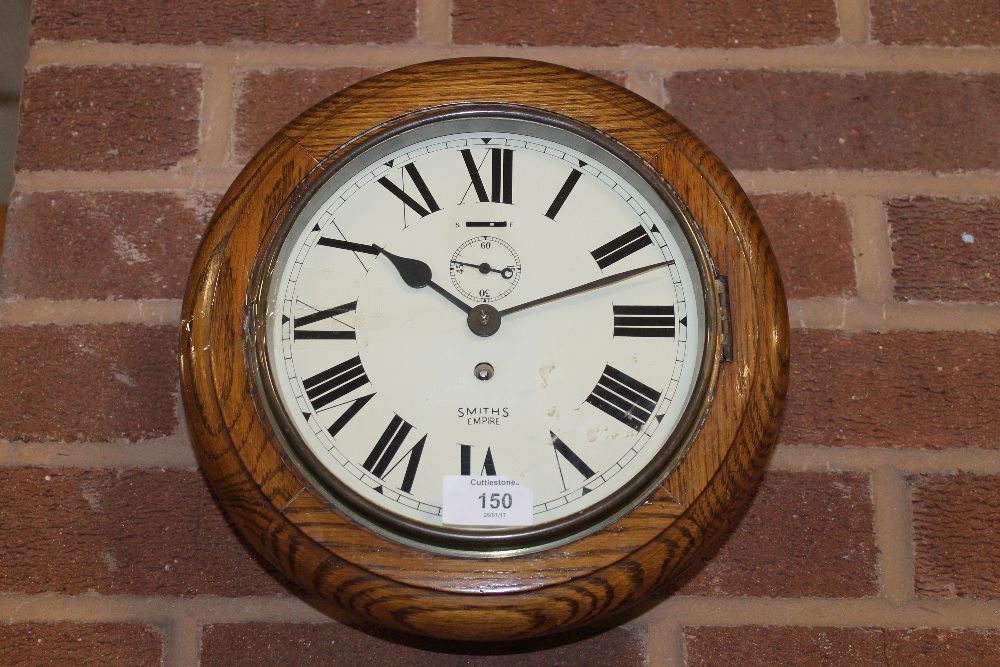 AS VINTAGE SMITHS EMPIRE CIRCULAR OAK WALL CLOCK