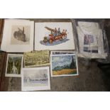 A SELECTION OF PRINTS + SKETCHES ETC TO INCLUDE CHRIS REYNOLDS EXAMPLES