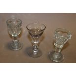 THREE VINTAGE SHERRY GLASSES