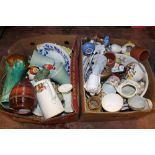 TWO TRAYS OF ASSORTED CERAMICS TO INC MASONS