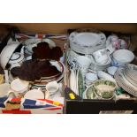 TWO TRAYS OF CHINA & CERAMICS TO INC CARLTON WARE ROUGE ROYALE ETC