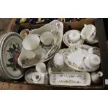 A COLLECTION OF WEDGWOOD MIRABELLE ITEMS & PORTMEIRION PLATES ETC