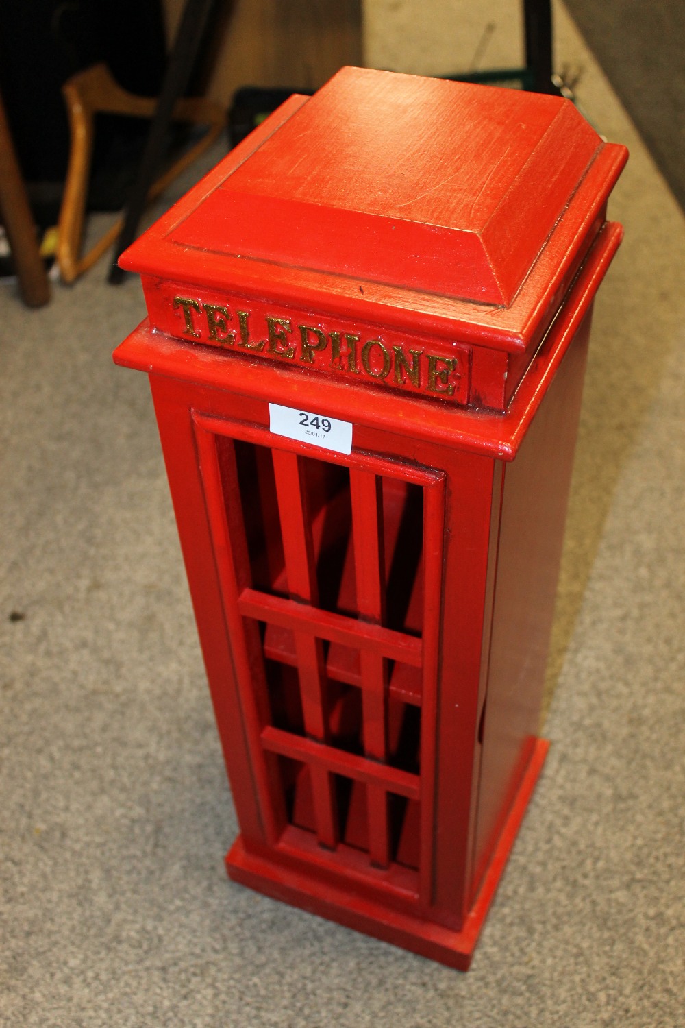 A MODERN WOODEN TELEPHONE BOX CABINET