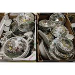 TWO TRAYS OF MYOTT 'THE HUNTER' TEA & DINNER WARE