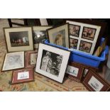 A BOX OF ASSORTED PICTURES & PRINTS