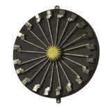 A CIRCULAR PLAQUE OF TWENTY PIG STICKER BAYONETS from Sherbourne Castle, Dia 60 cm