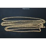 A YELLOW GOLD GUARD BELCHER LINK GUARD CHAIN, stamped 9ct , approx weight 38g, L 78 cm