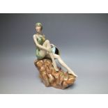 A PEGGY DAVIES LIMITED EDITION FIGURE ' THE BATHER', number 100 of 150, complete with certificate,