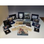 A GENERAL COLLECTION OF ASSORTED HISTORICAL AND MILITARY PROOF COINS, to include Nelson £5 proof, B