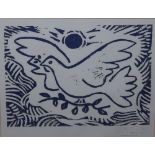 PABLO PICASSO (1881-1973). 'Blue Dove', signed in pencil, coloured lithograph, framed and glazed, c