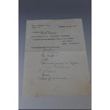 WORLD WAR II INTEREST - A GERMAN LETTER, bearing pencil signatures