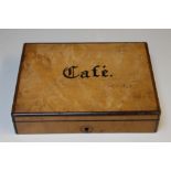 A FRENCH MAPLE HANDKERCHIEF BOX, circa 19th century, W 16 cm