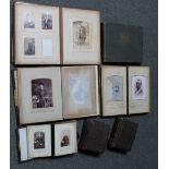 SEVEN EARLY PHOTOGRAPH ALBUMS WITH CONTENTS, comprising mostly embossed black and white photographs